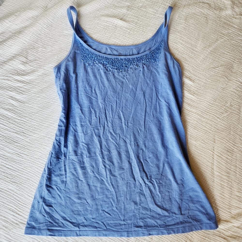 New York & Company Blue Camisole Top